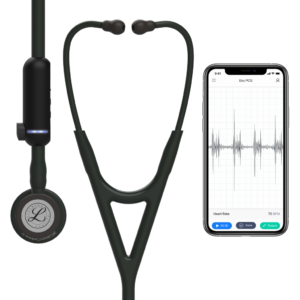 3M Littmann CORE digitale stethoscoop, zwart borststuk, slang, stuurpen en headset, 69 cm