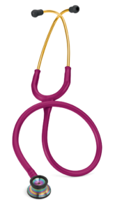 3M Littmann Classic II babystethoscoop, borstuk met regenboogafwerking, zonnegele oorbuisjes, frambozenbuisje