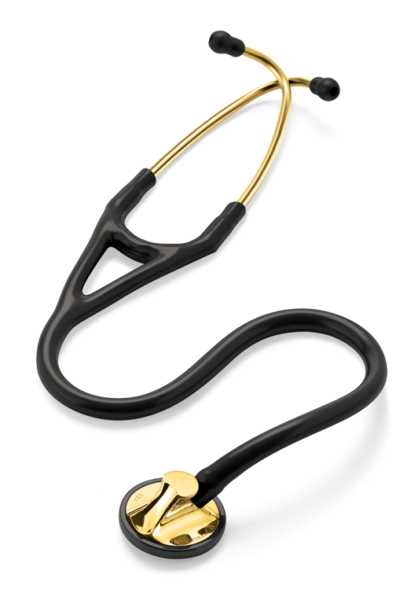 3M Littmann master-cardiologiestethoscoop, borststuk et oorbuizen met messing afwerking, zwarte buis