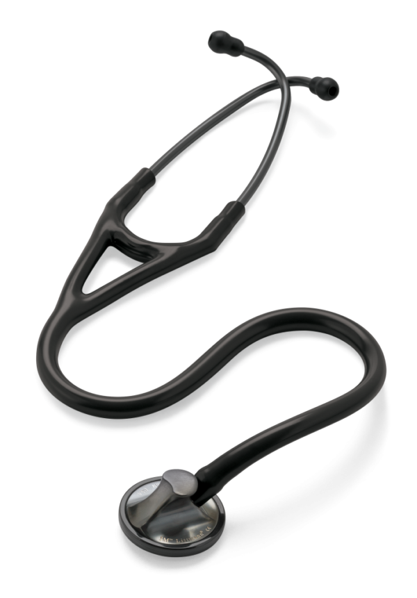 3M Littmann master-cardiologiestethoscoop, borststuk en oorbuisjes in smoke-afwerking, zwarte buis