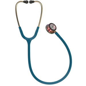 3M Littmann Classic III, monitoring-stethoscoop, borststuk met regenboogafwerking, Caribische blauwe buis