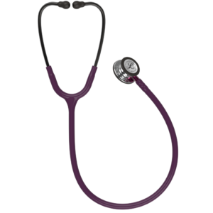 3M Littmann Classic III, monitor-stethoscoop, spiegelborststuk, pruimkleurige buis, roze staal, rookkoptelefoon