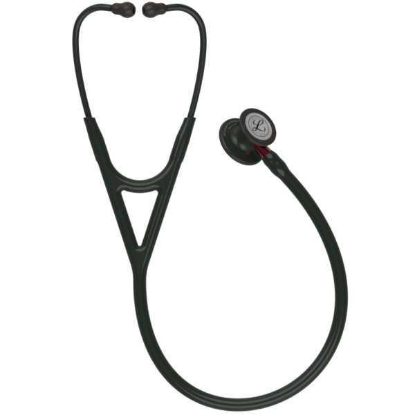 3M Littmann cardiologie IV diagnostische stethoscoop, zwarte editie, zwarte buis, rood staal