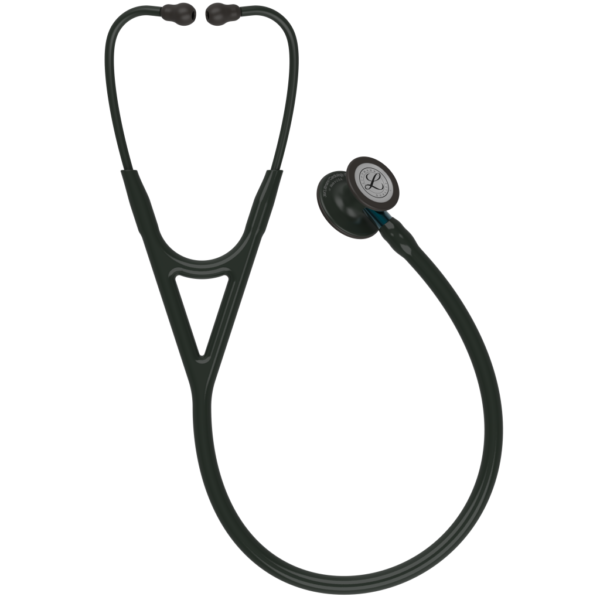 3M Littmann cardiologie IV diagnostische stethoscoop, zwarte editie, zwarte buis, blauw staal